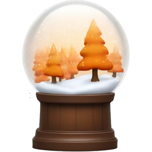 snow globe, fall orange forest, 4k, no background emoji