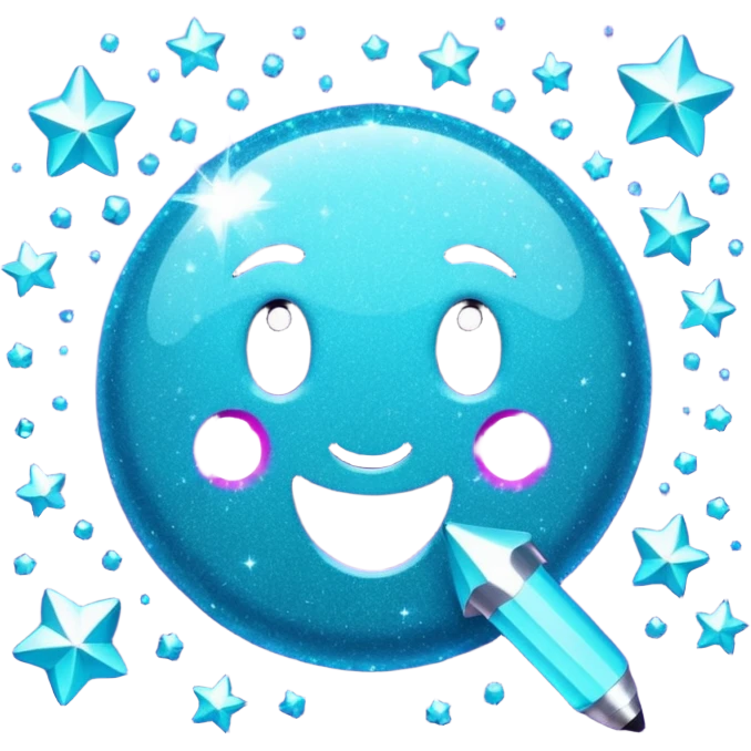 Glitter Purple and Cian less symbol emoji