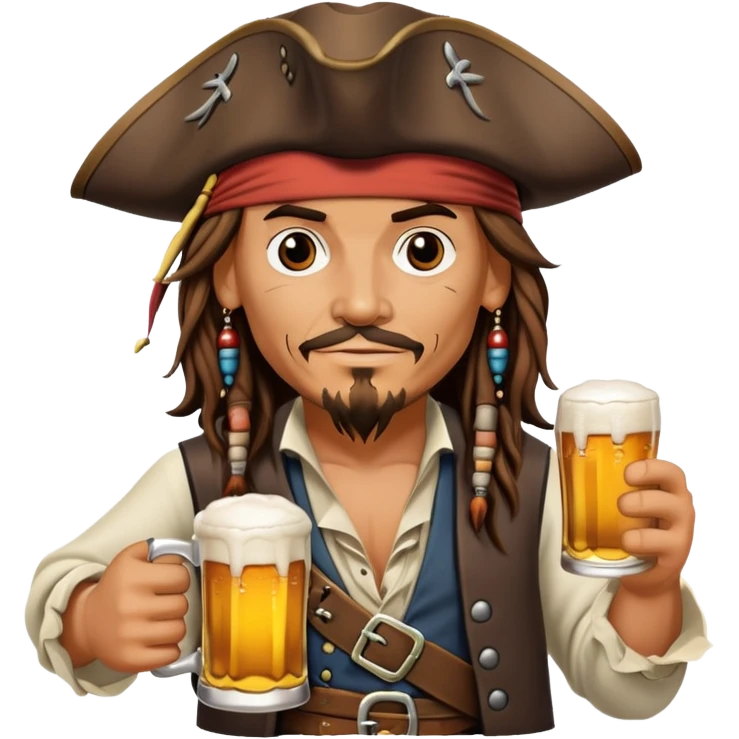 Джек Воробей с кружкой пива emoji
