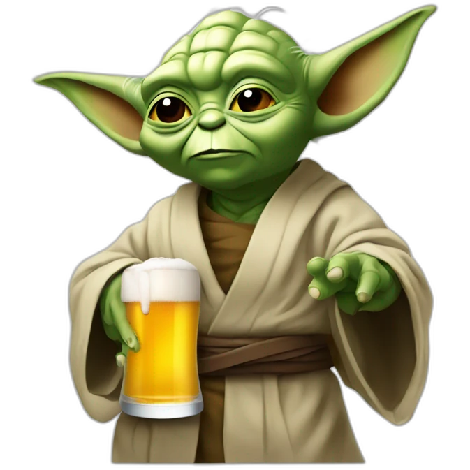 Yoda qui boire une bière emoji