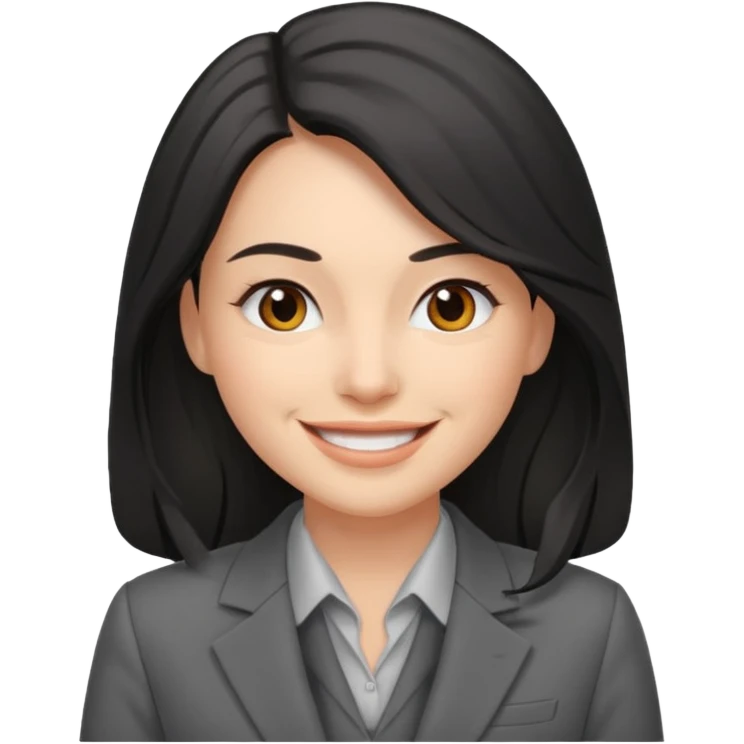 woman with dark long hair grey suit emoji
