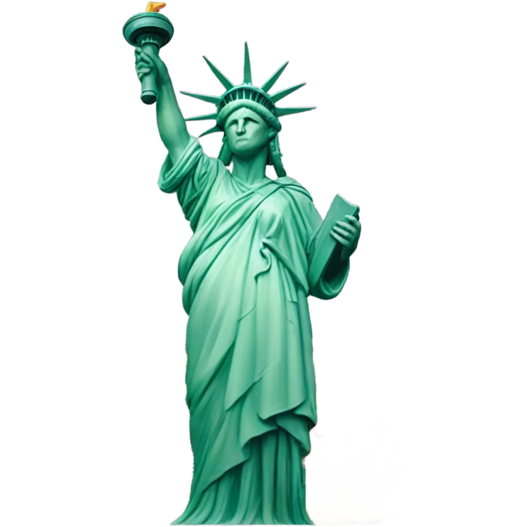 Statue of Liberty with pizza emoji