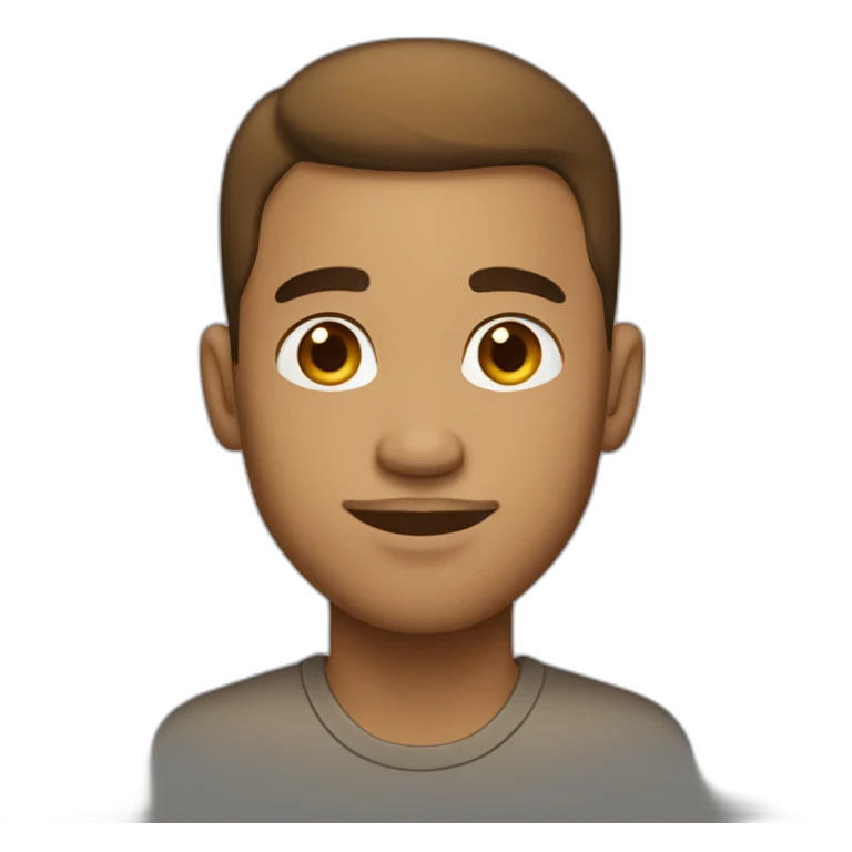 Light skin ambiguous brown guy with a clean cut emoji