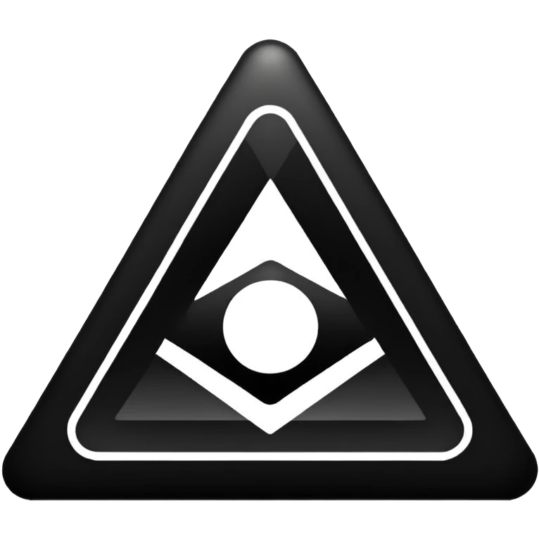 minimalist earth alchemy symbol bold inverted triangle horizontal line at top monochrome clear recognizable emoji emoji