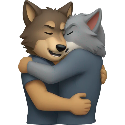 wolf hug emoji