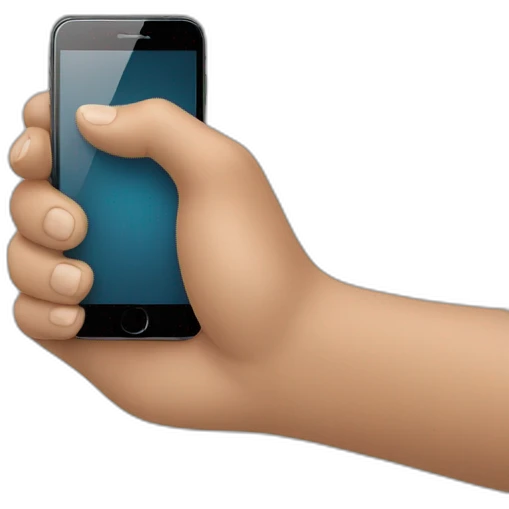 mano con un iphone en la mano emoji