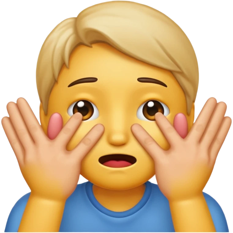 Make an emoji blushing while trying to hide her face emoji