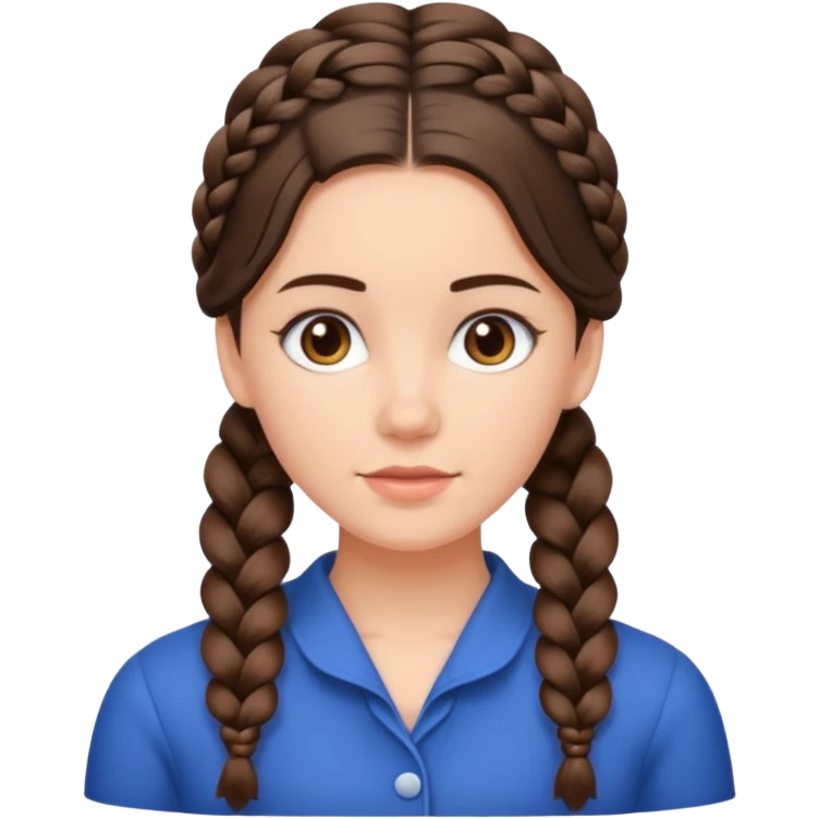 Back of brunettes head with a french braid emoji