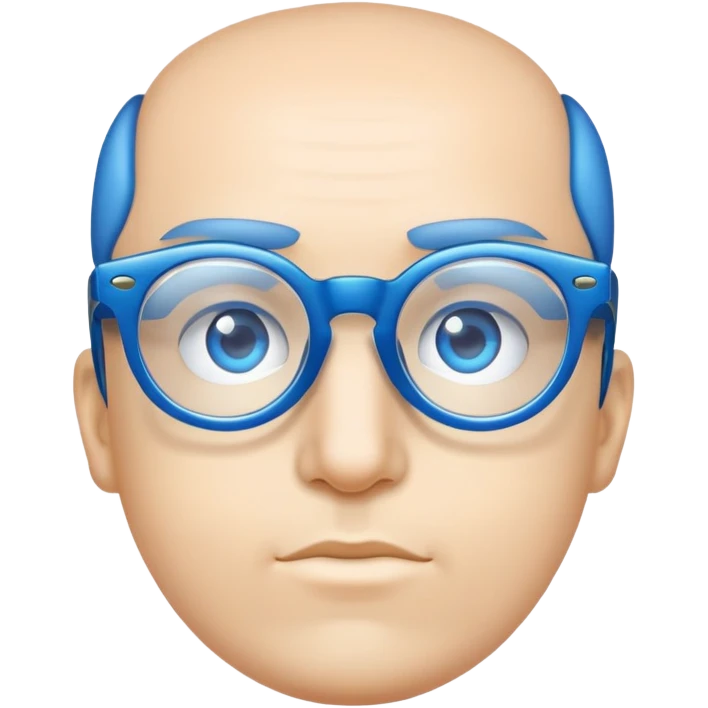 eyes and blue glasses with transparent lenses emoji