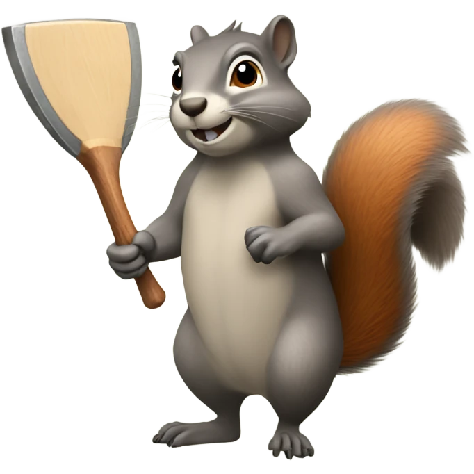 Squirrel holding two hatchets  emoji