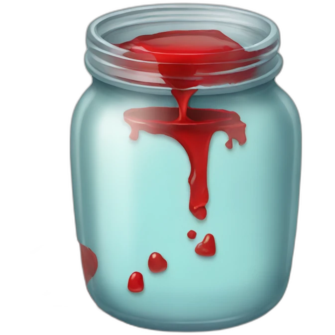 broken jar with red sirup leak emoji
