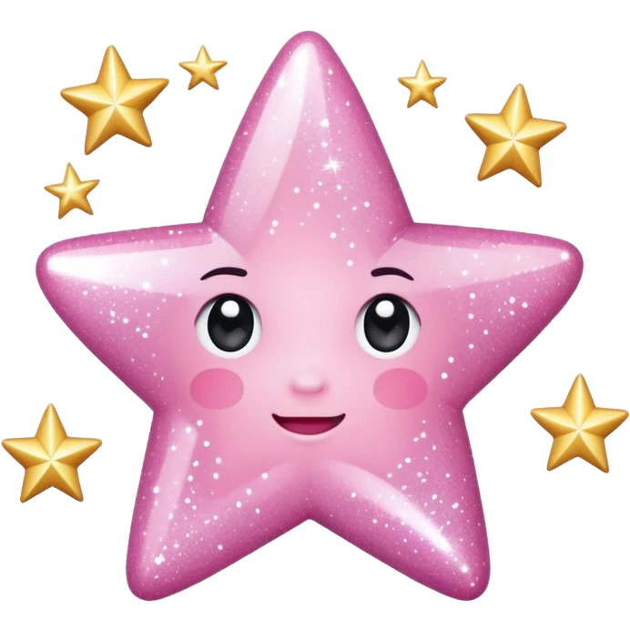 baby pink glitter sparkling shiny with star shapes emoji