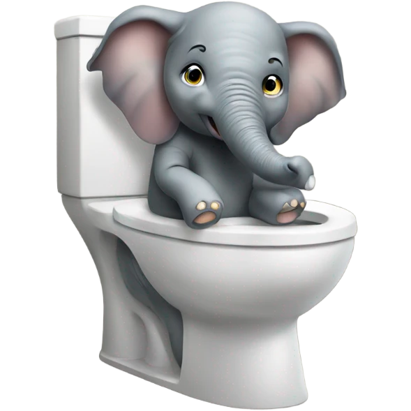 Elephant on toilet emoji