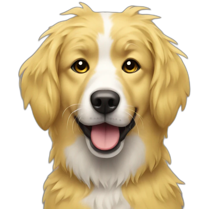 yellow messy fur mixed breed dog emoji