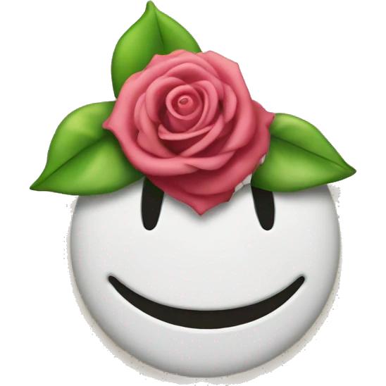 a smily face with rose in moyth emoji