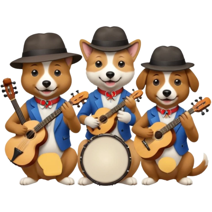 dog as Musicians emoji