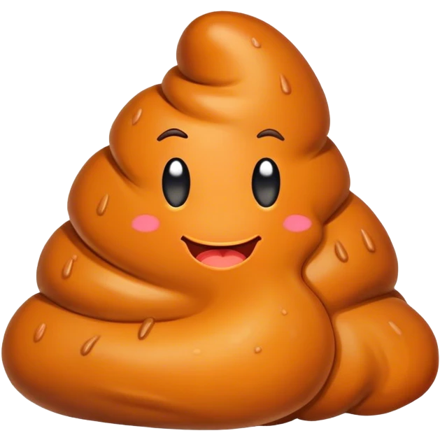 Poop with large feet colored orange emoji