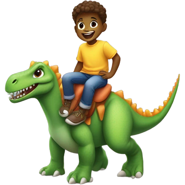 boy riding a dinosaur emoji