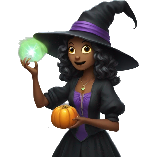 pretty witch casting spell emoji