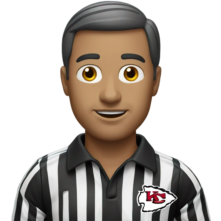 Referee wearing a red Kansas city chiefs hat  emoji