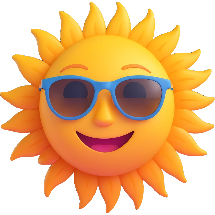 a smiling sun with sunglasses emoji
