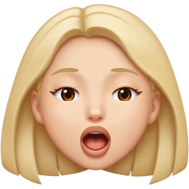 Girl with mouth open and eyes closed emoji