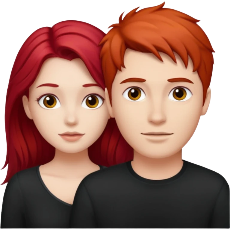 Red haired girl with white guy dark romance emoji