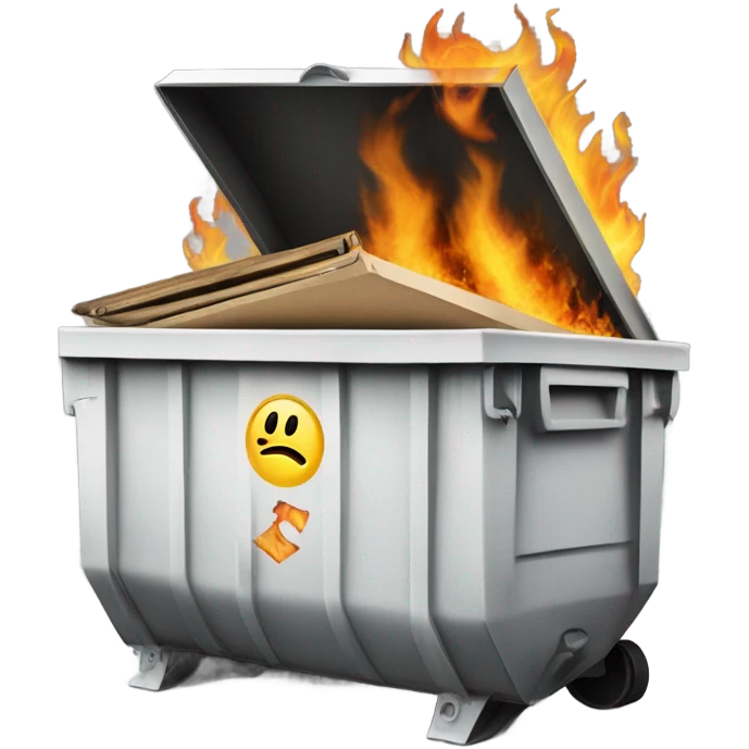 Dumpster on fire with DocuSign logo emoji