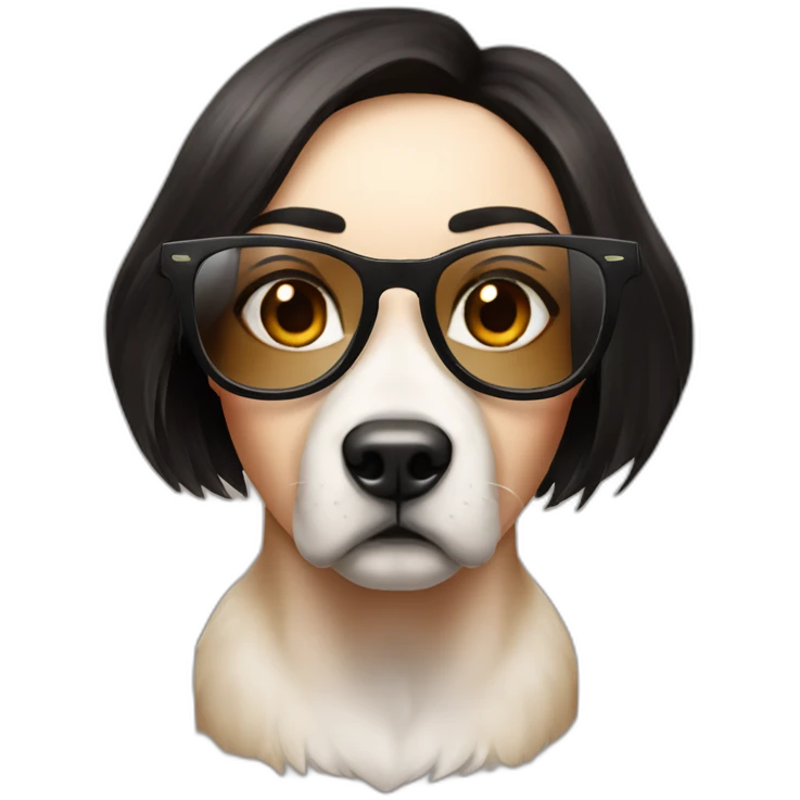 Megan Fox con lentes y un perro emoji