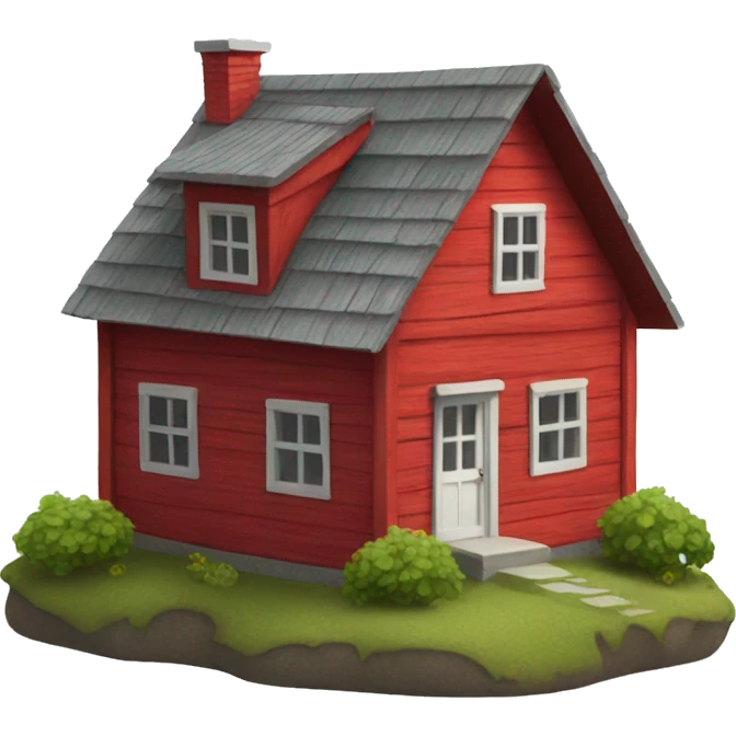 Small red wooden house emoji