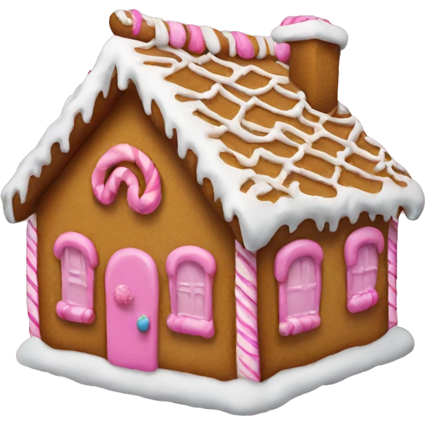 Gingerbread house with a pink bow  emoji