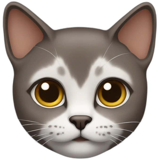 dark brown male orienal shorthair cat head emoji