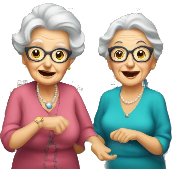 Two old ladies gambling at a slot machine  emoji