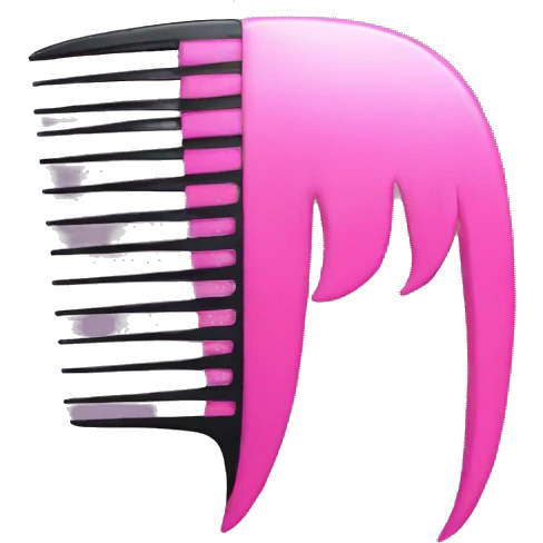 Pink hair comb emoji
