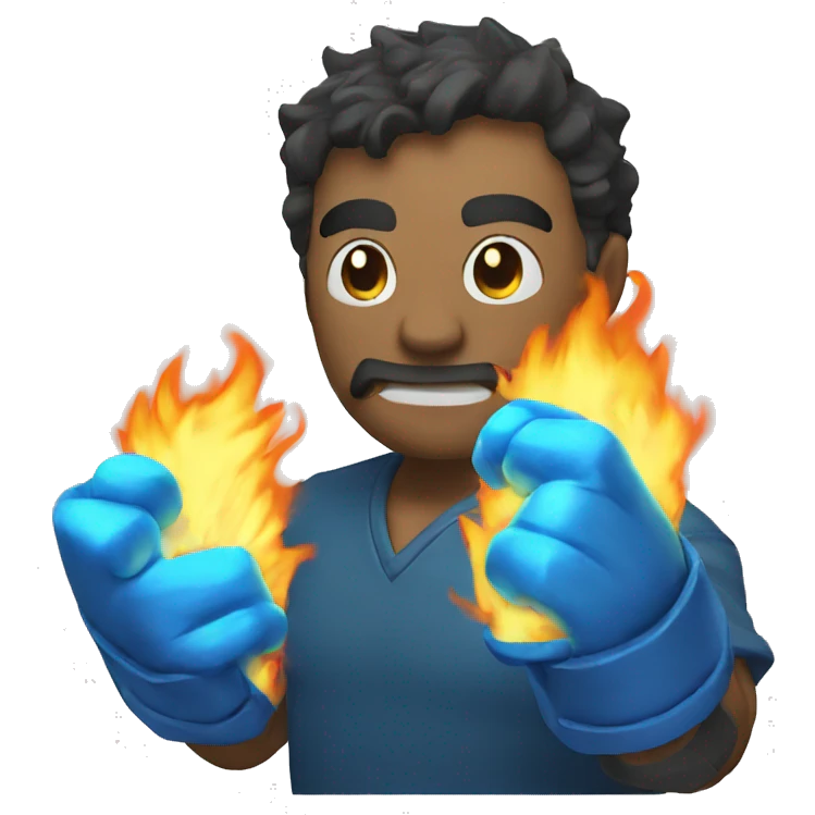 blue flaming punch emoji