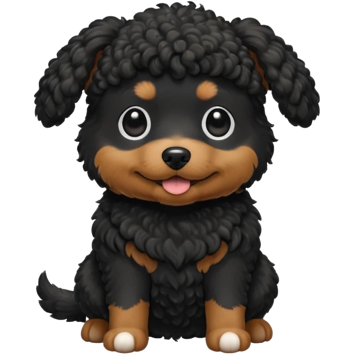 small black curly dog emoji