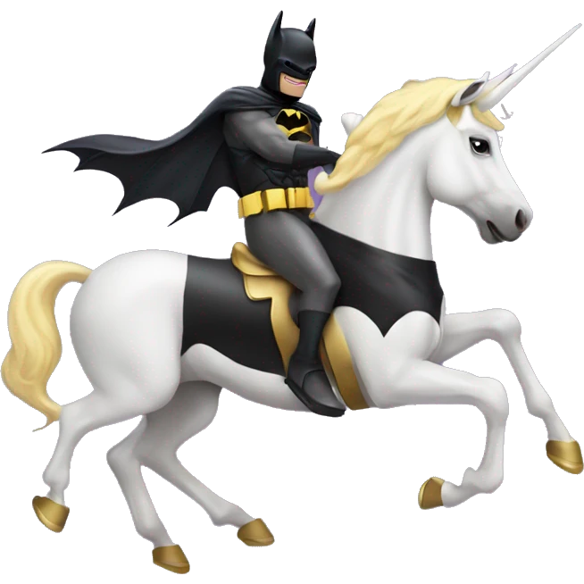 michael jordan dressed as batman riding a unicorn emoji