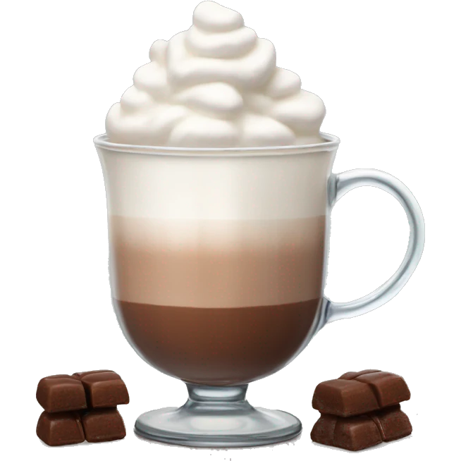 mug of hot chocolate with marshmallows and whipped cream emoji