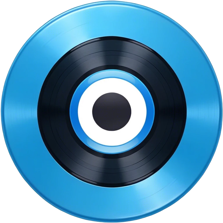 all blue Vinyl Record black inner first circle  emoji