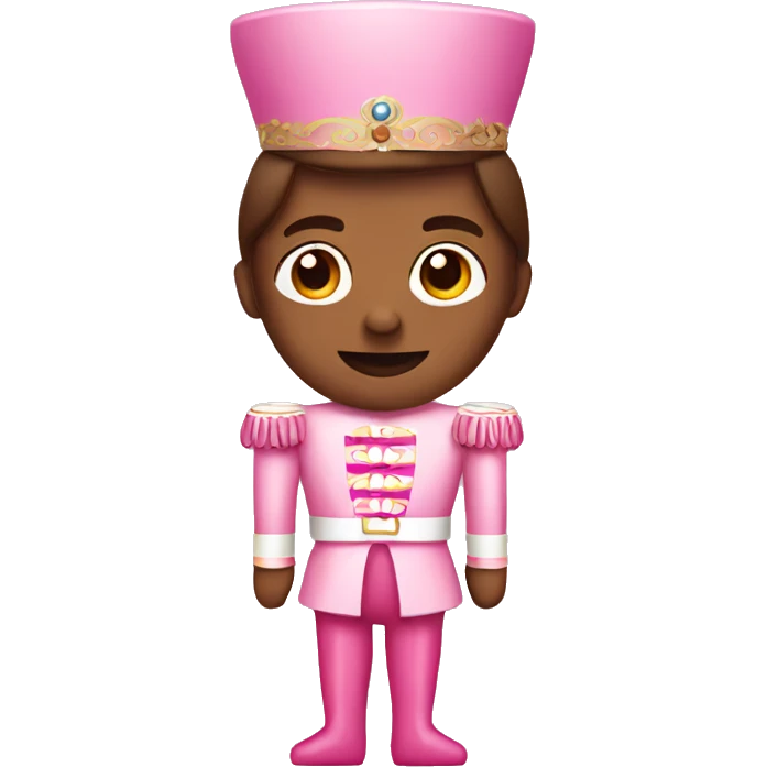 brown cute nutcracker dressed in pink emoji