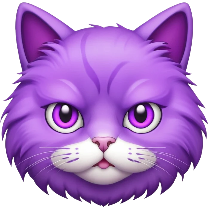 Annoyed, eye-rolling purple emoji cat face emoji