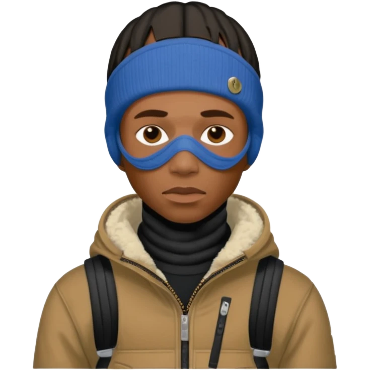 Travis scott wearing a ski mask with whole carti outfit emoji