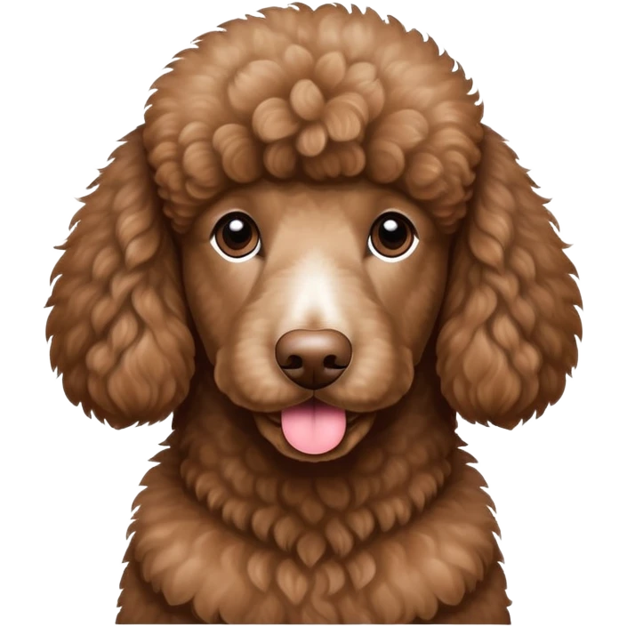 Brown standard poodle with white paws emoji