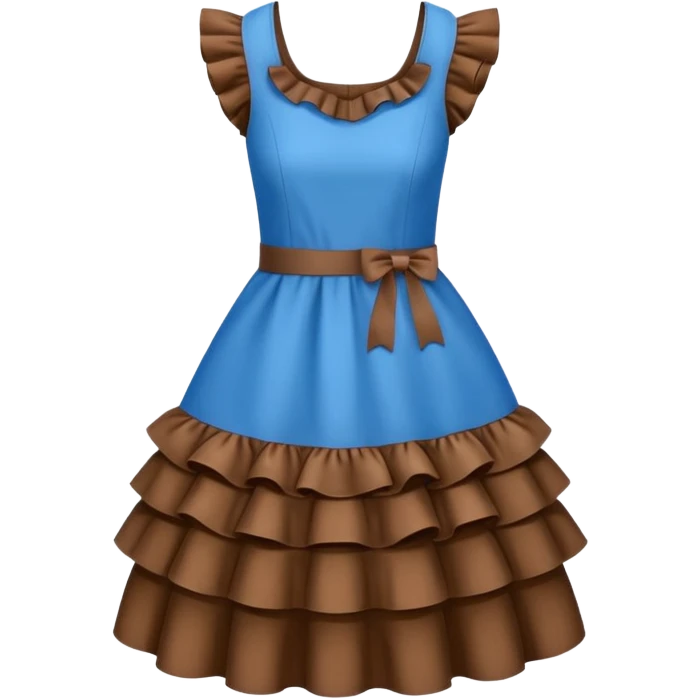 brown blue dress with ruffles emoji