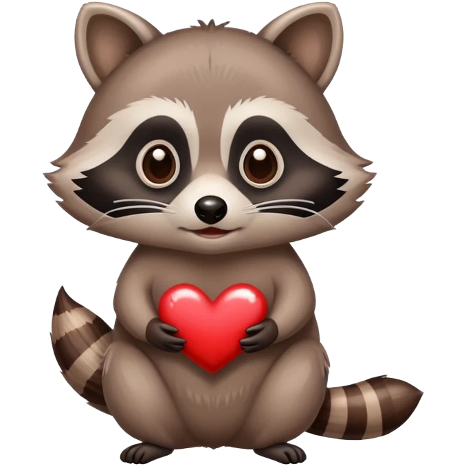 Raccoon in love emoji