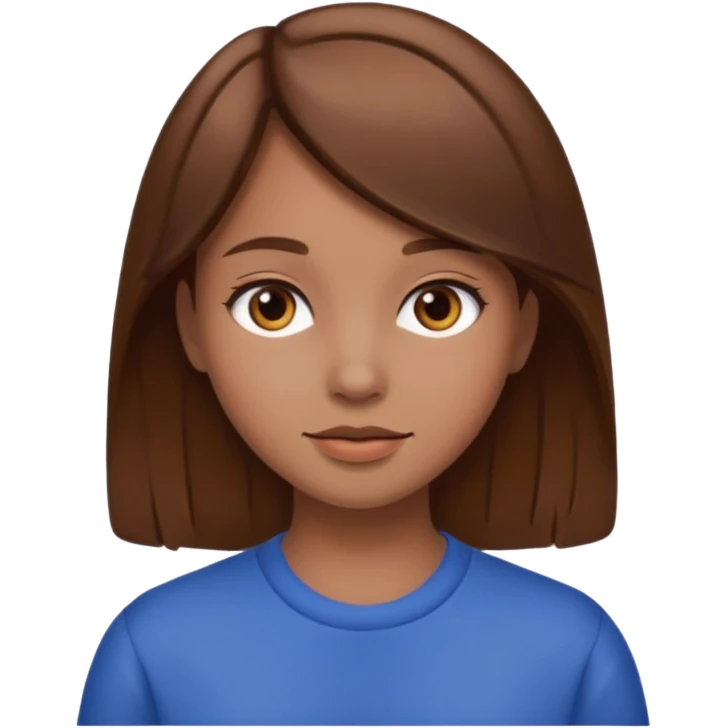 Girl with brown hair and normal skin tone emoji