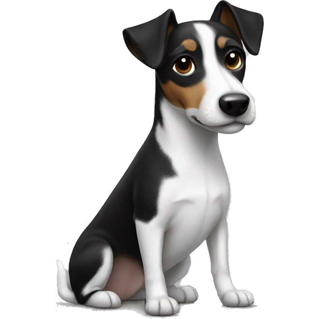 Black and white jack Russel  emoji