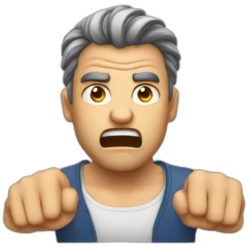 A man that is very angry. His hands are on their hairs and want to pull his hairs emoji