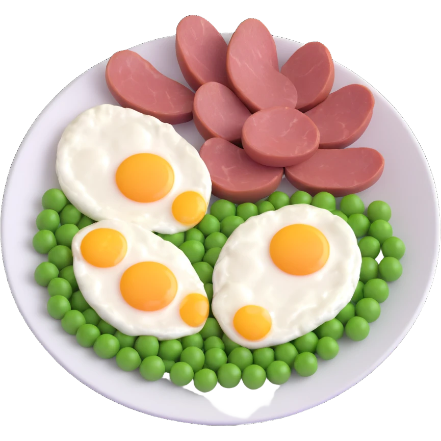 protein meat and eggs and peas emoji