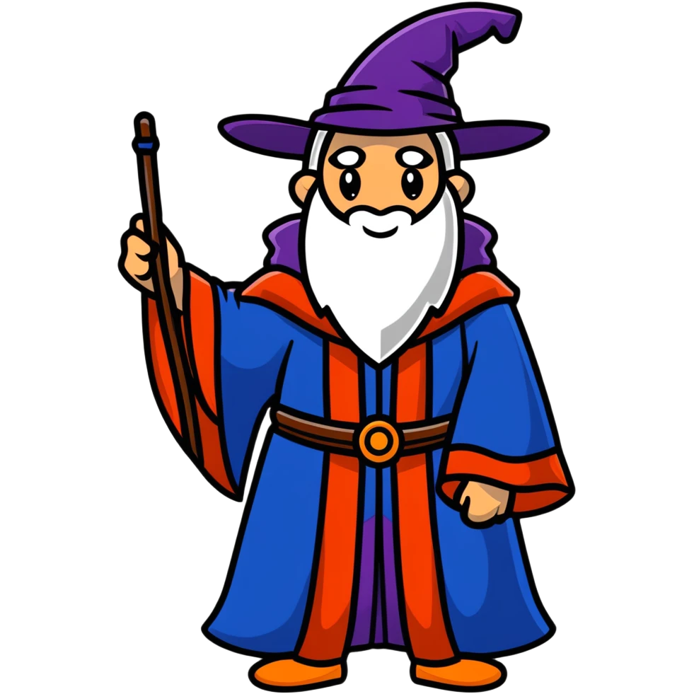Magical wizard wearing hat and robe with Armenian flag colors (red, blue, and orange stripes) emoji